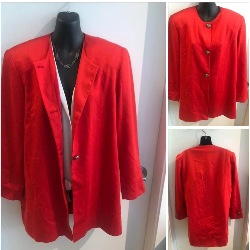 20/$20 AMORETTI 7/8 Red Vintage Jacket, (fits M-L)